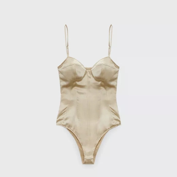 Zara Satin Effect Corset Bodysuit SOLD OUT - Picture 2 of 5